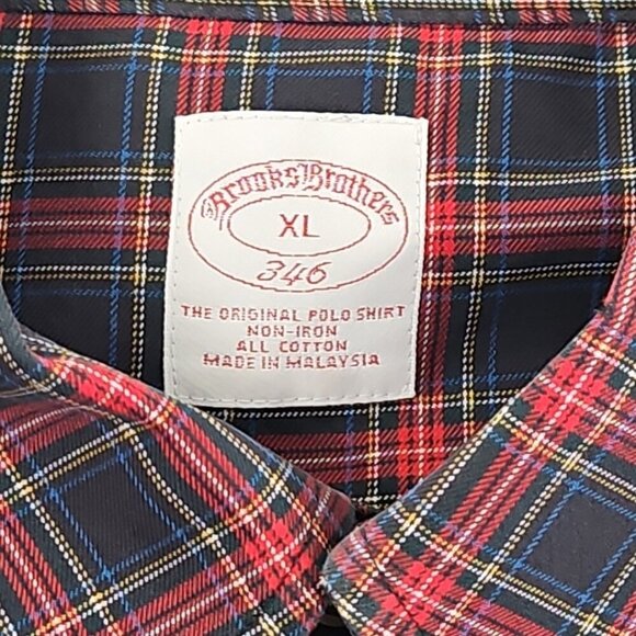 Brooks Brothers 346 Shirt Men's XL Red Black Plaid Old Money Non-Iron EUC LN - Picture 7 of 14